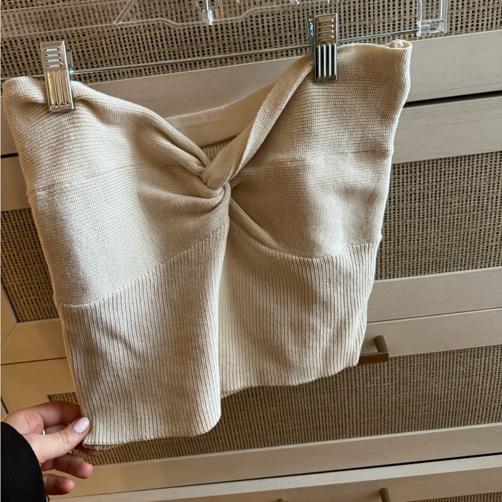 Knit cross tube top
